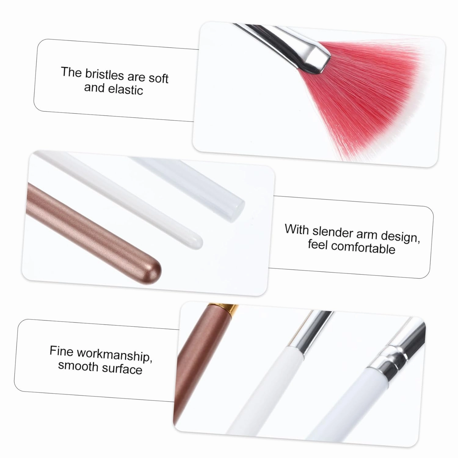 DOITOOL 9pcs Fan-shaped Highlighter Brush for Makeup Vegan Synthetic Cosmetic Tool for Teens for Blending Blush Face Bristles Essential Makeup Supplies