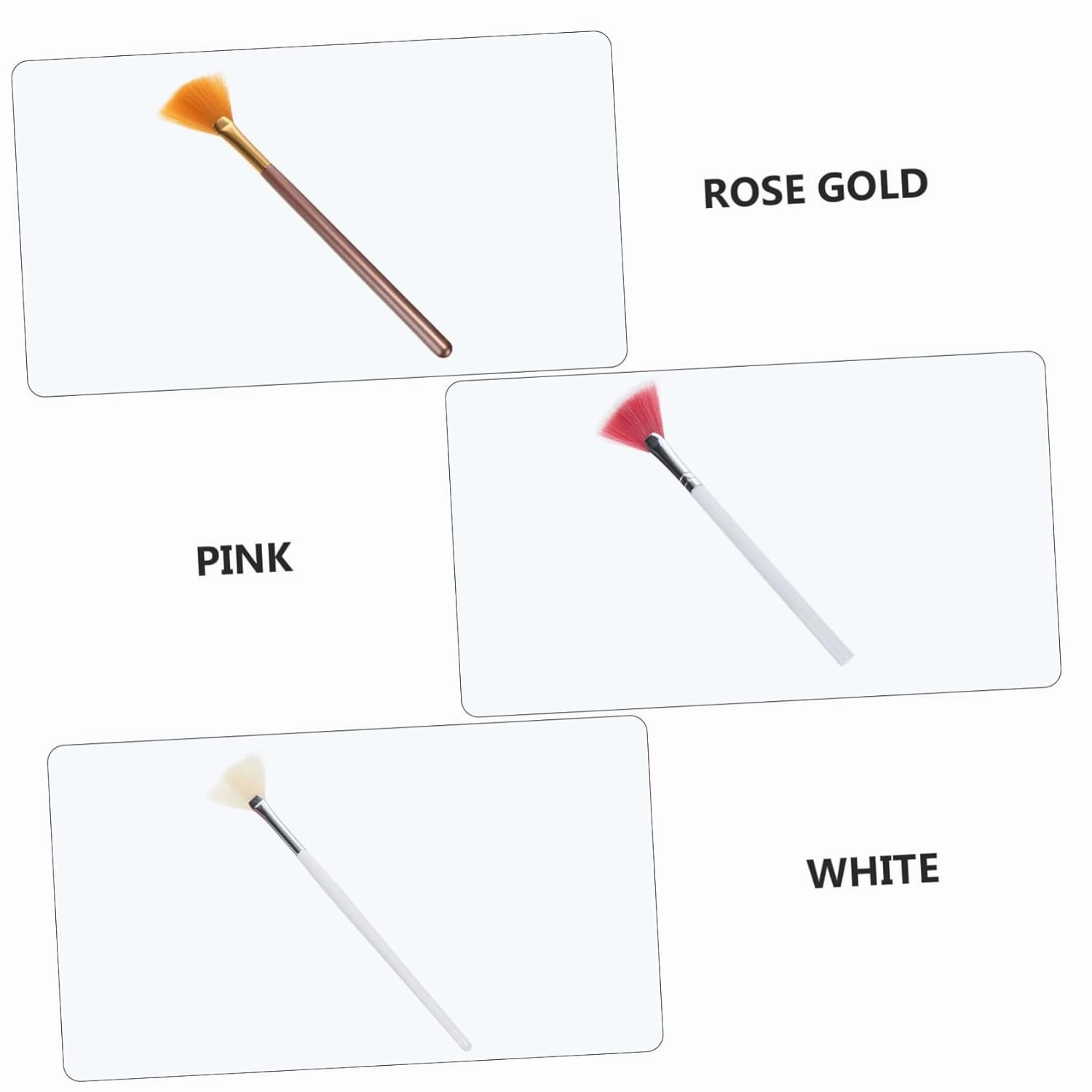 DOITOOL 9pcs Fan-shaped Highlighter Brush for Makeup Vegan Synthetic Cosmetic Tool for Teens for Blending Blush Face Bristles Essential Makeup Supplies