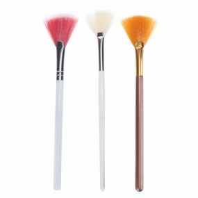 DOITOOL 9pcs Fan-shaped Highlighter Brush for Makeup Vegan Synthetic Cosmetic Tool for Teens for Blending Blush Face Bristles Essential Makeup Supplies