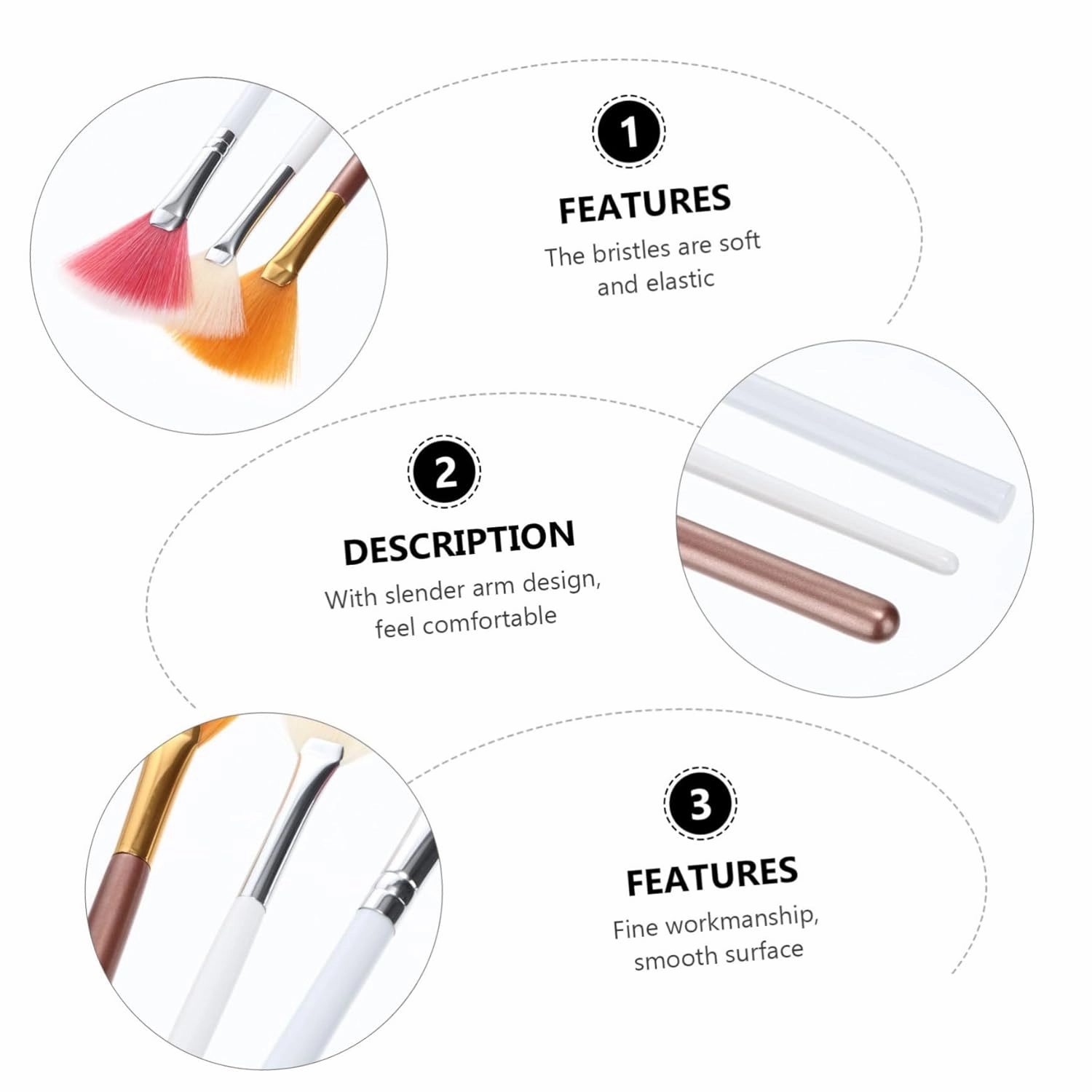 DOITOOL 9pcs Fan-shaped Highlighter Brush for Makeup Vegan Synthetic Cosmetic Tool for Teens for Blending Blush Face Bristles Essential Makeup Supplies