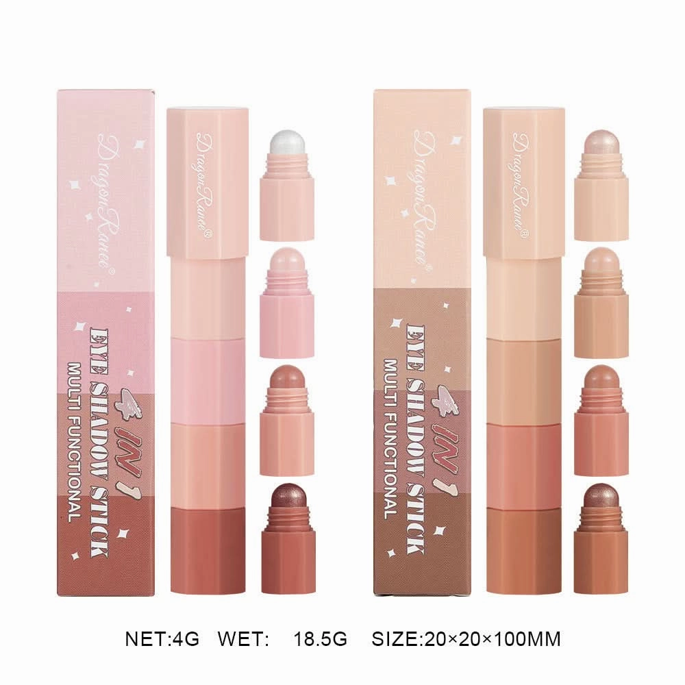 Dragon Ranee Waterproof 4-Color Eyeshadow Stick Set – Pearlescent & Matte