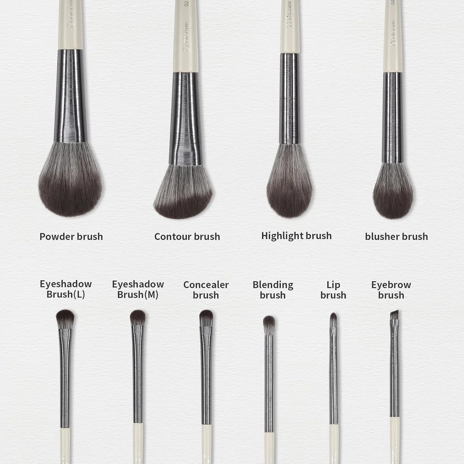 DUcare Makeup Brushes 10pcs Professional Synthetic Essential Makeup Brushes Set Face Eye Shadow Eyeliner Foundation Blush Lip Powder Liquid Cream Blending Brow Brushes Make Up Brushes Set