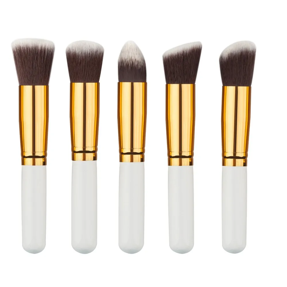 ELEOPTION Professional Fan Makeup Brushes Set Organizer With 11 Pcs Synthetic Face Eyeshadow Powder Foundation Powder Liquid Cream Blending Brush Cleaner Tools (White)