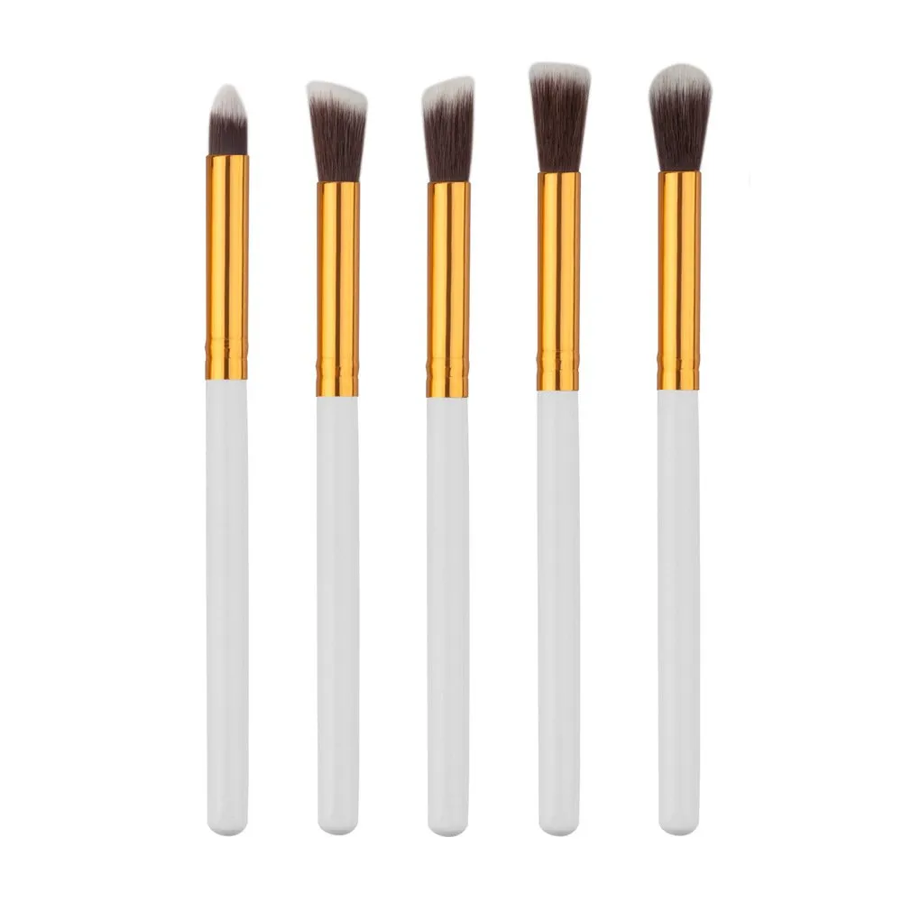 ELEOPTION Professional Fan Makeup Brushes Set Organizer With 11 Pcs Synthetic Face Eyeshadow Powder Foundation Powder Liquid Cream Blending Brush Cleaner Tools (White)