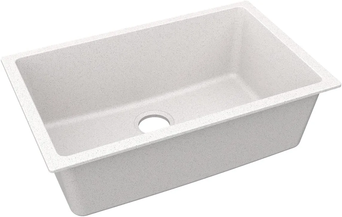 Elkay ELGRU13022WH0 Elkay Quartz Classic 29-1/2" x 18-3/4" x 9-1/2", Single Bowl Undermount Sink, White