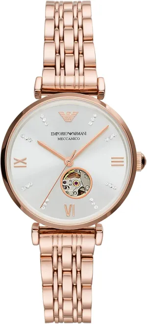 Emporio Armani Women's Three-Hand Rose Gold-Tone Stainless Steel Watch (Model: AR60023)