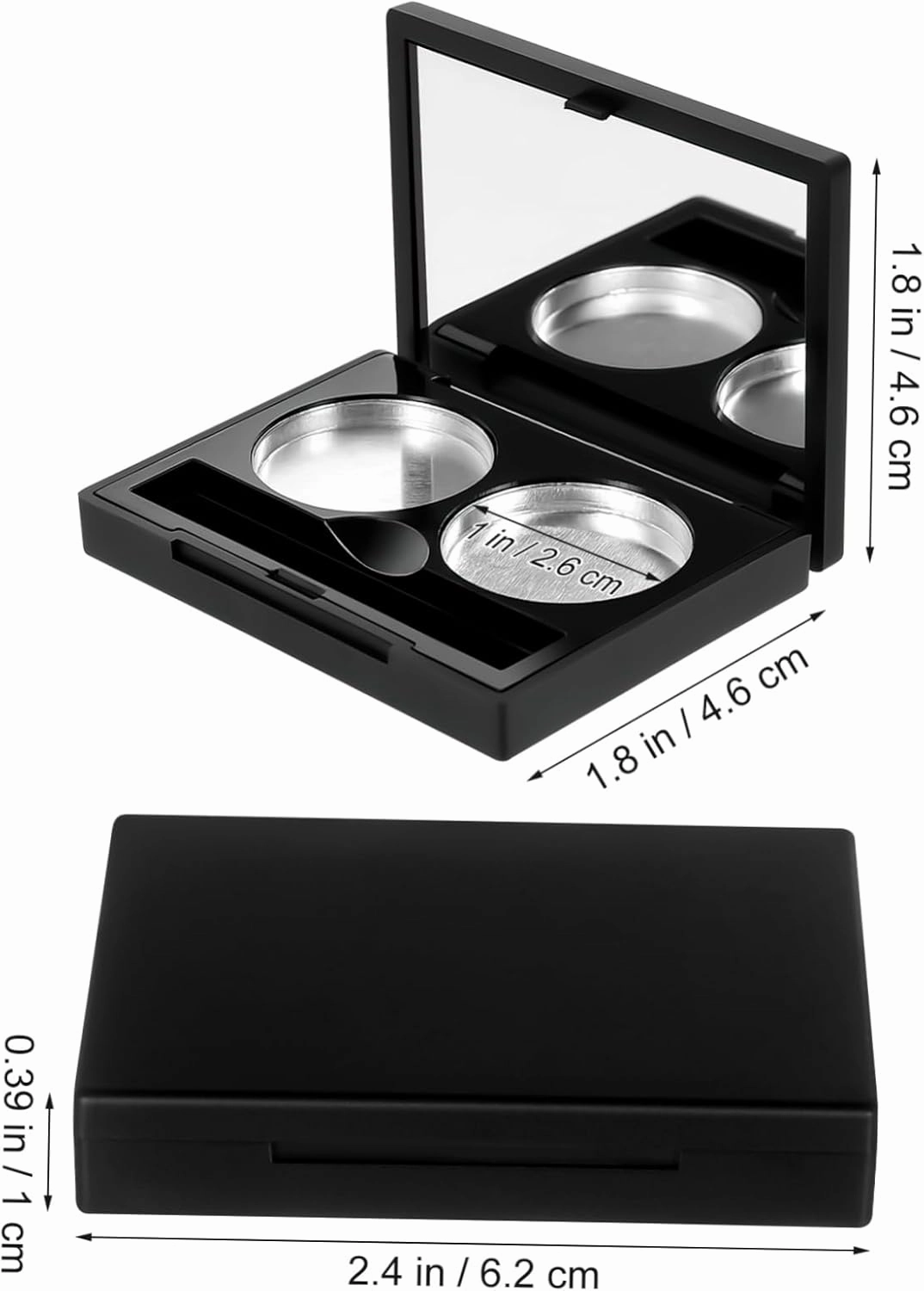 ERINGOGO 3 Sets Portable Empty Eyeshadow Boxes Refillable Blush Case with Highlighter Organizers for Travel Storage Durable Makeup Palette for Pressing Pigments Craft Projects