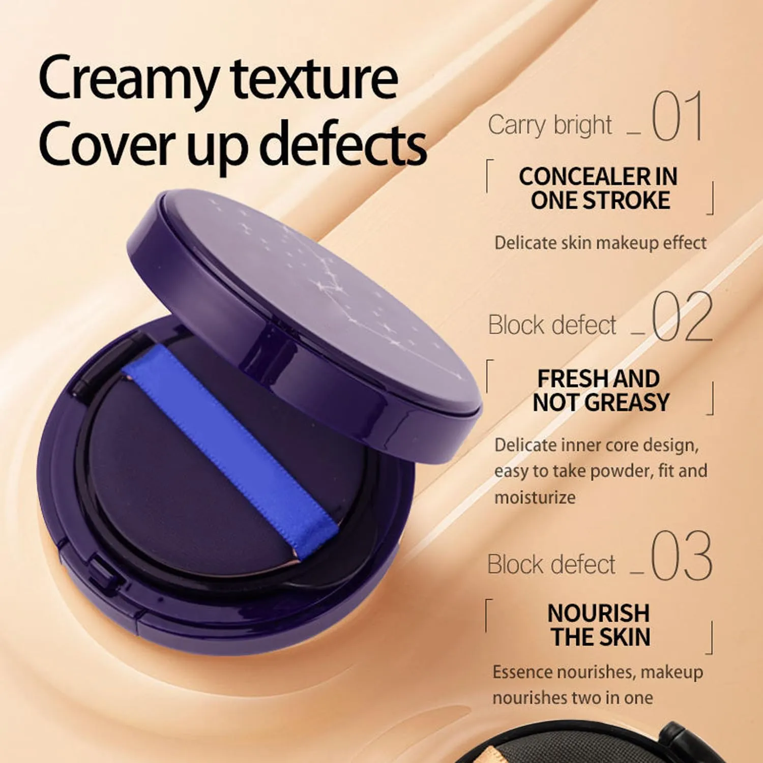 Evanesce Soft Matte Cream Concealer, Tattoo Concealer Waterproof, 0.42oz, Built-In Mirror and Applicator, Natural Fit and Gentle Formula, Suitable for All Skin Tones (Ivory white 2pcs)