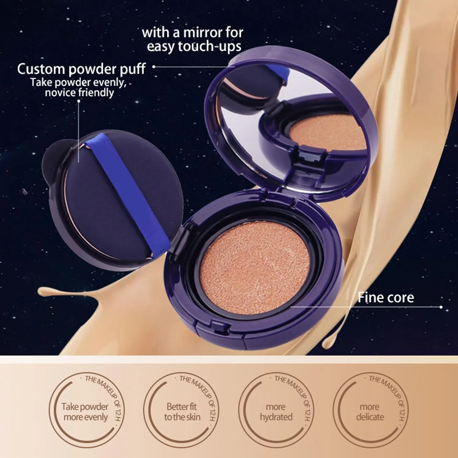Evanesce Soft Matte Cream Concealer, Tattoo Concealer Waterproof, 0.42oz, Built-In Mirror and Applicator, Natural Fit and Gentle Formula, Suitable for All Skin Tones (Ivory white 2pcs)