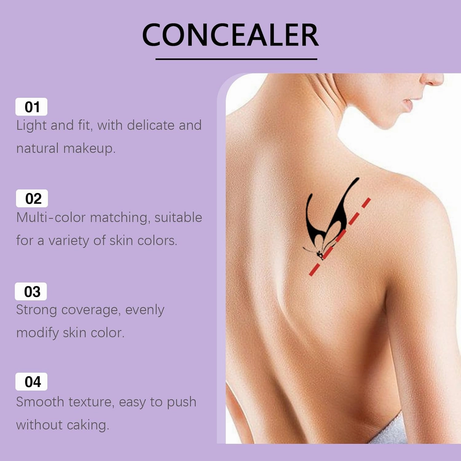 Evanesce Soft Matte Cream Concealer, Evanesce Foundation Long-Lasting Sweat-Proof, Covers Scars, Blemishes, And Tattoos Full Coverage (Natural)