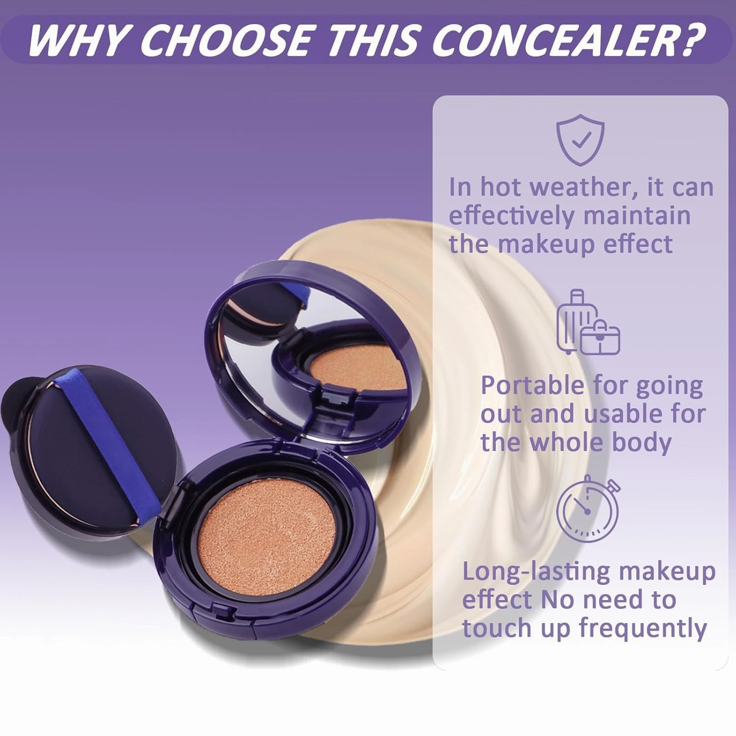 Evanesce Soft Matte Cream Concealer, Evanesce Soft Matte Cream Foundation, Waterproof Foundation, Full Coverage, Hydrating Long-Lasting Concealer (Ivory Natural, One Size)