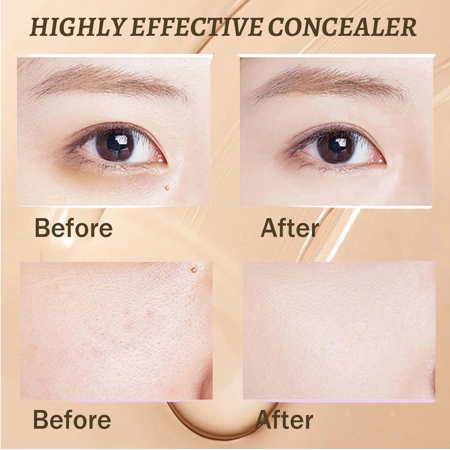 Evanesce Soft Matte Cream Concealer- Full Coverage, Long Lasting Moisturizing Lightweight foundation for Dark Skin (1# -ivory white)