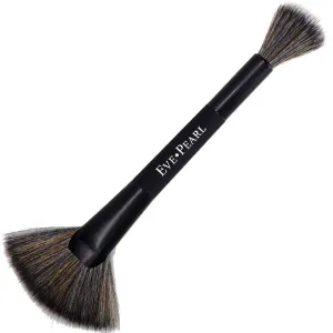 EVE PEARL Dual Ended Brush Contour Concealer Blender Fan Liner Highlighter Brow Cruelty Free Hypoallergenic Easy Blending Makeup Brushes (B204 Fan Highlighter)