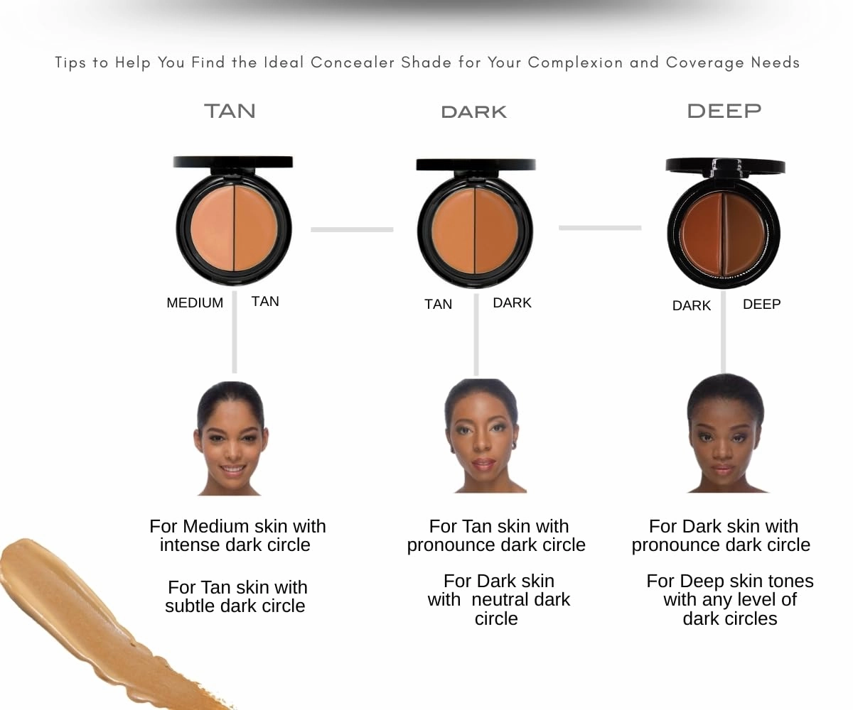 EVE PEARL Dual Salmon Concealer And 202 Concealer Blender Brush Full Coverage Under Brighten Eye Pro Concealer Brush Set Makeup Kit (Medium)