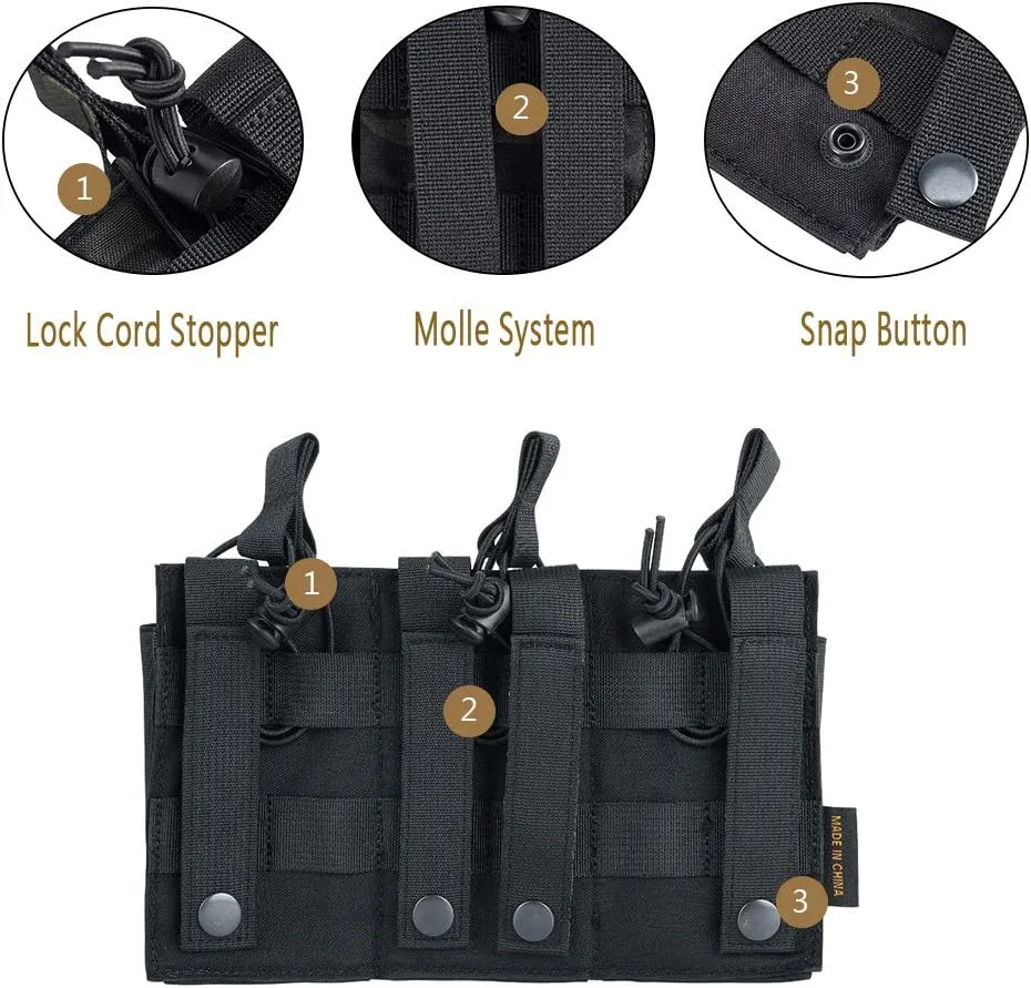 EXCELLENT ELITE SPANKER Open-Top Single/Double/Triple Molle Mag Pouch for M4 M14 M16 AK AR Elastic Rifle Magazines for Pistol Mag Pouch