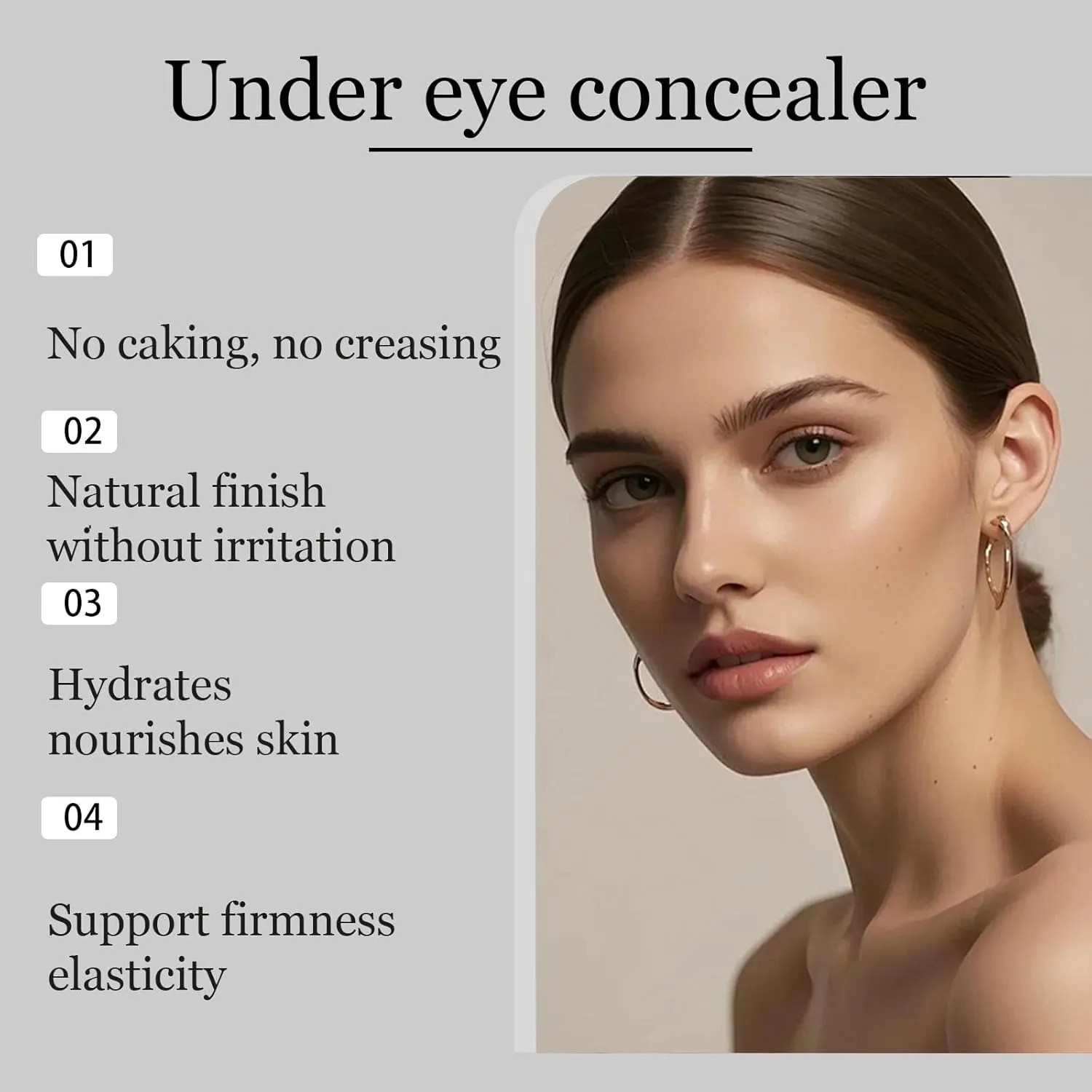 Eye Concealer – Brightening and hydrating eye cream to cover dark circles – Lightweight, long-lasting, waterproof eye concealer with vitamin E and peptides (2)