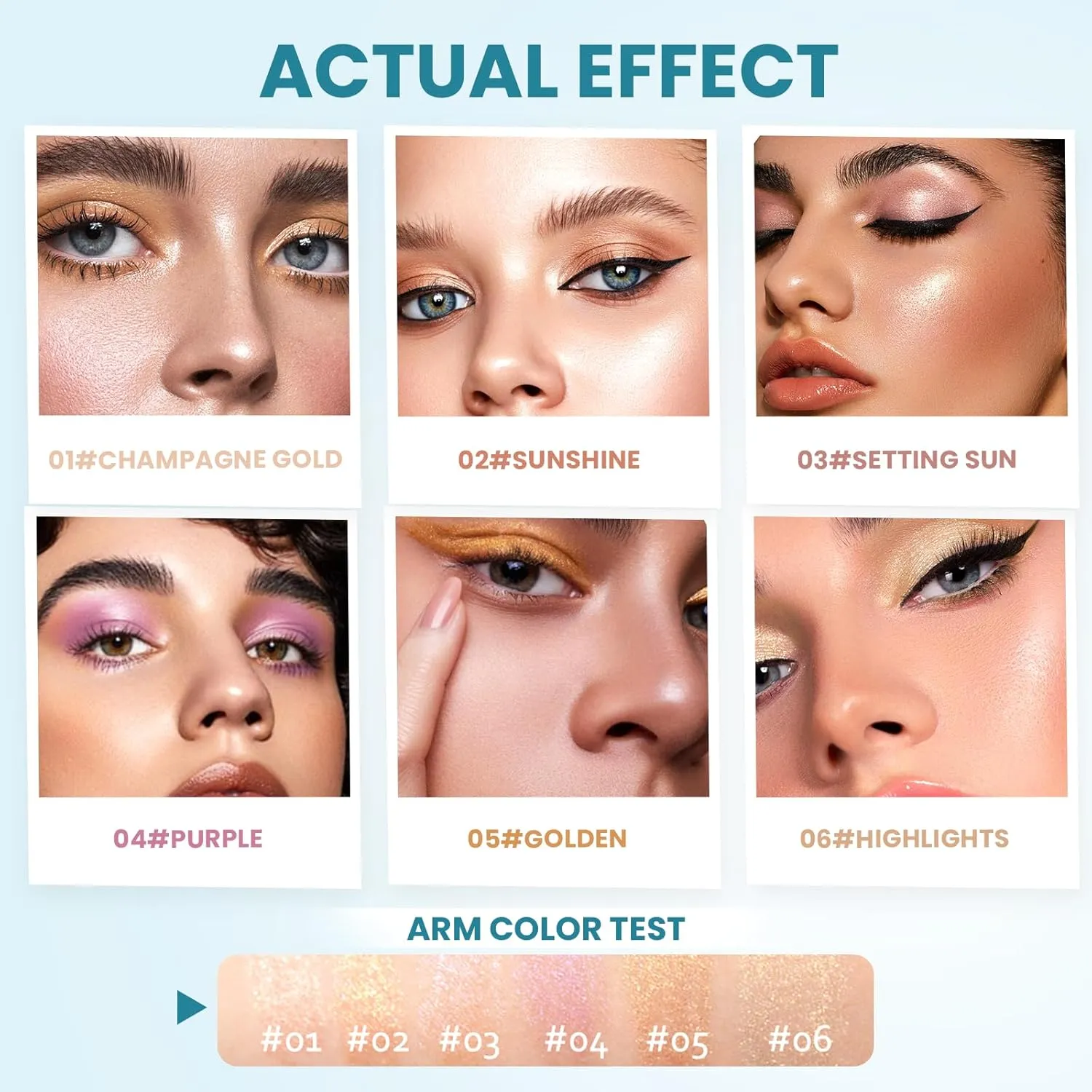 Eye Stick Eye Shadow Stick Long Lasting Waterproof, Eye Brightener Sticks, Shimmer Creamy Eye Shadow Makeup (01#Champagne gold)