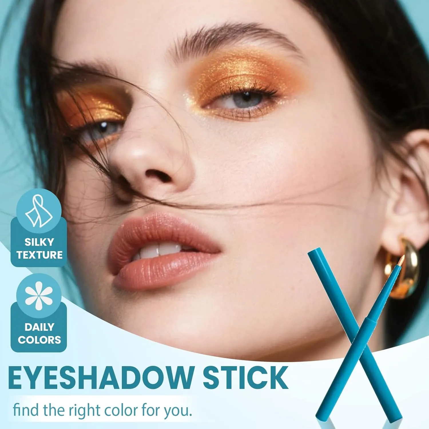 Eye Stick Eye Shadow Stick Long Lasting Waterproof, Eye Brightener Sticks, Shimmer Creamy Eye Shadow Makeup (01#Champagne gold)