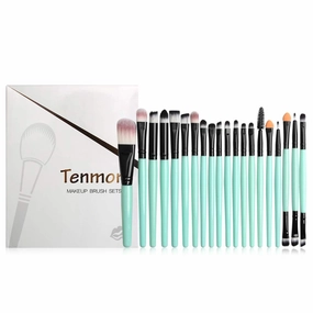 Eye Brush Set, Tenmon 20 Pieces Eyeshadow Eyeliner Blending Crease Kit Makeup Brushes Make Up Foundation Eyebrow Eyeliner Blush Cosmetic Concealer Brushes (Green)