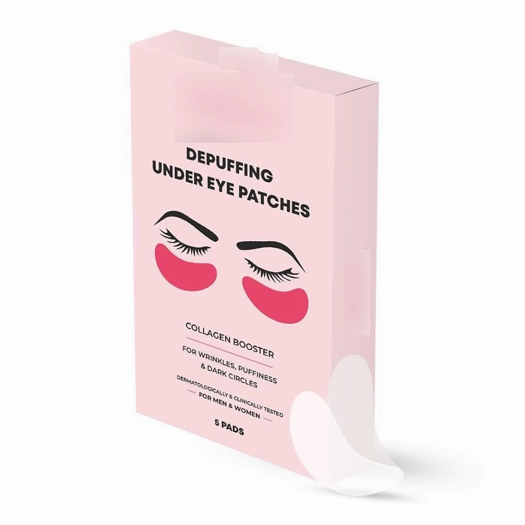 Eye Patch | Under Eye Patches For Dark Circles, Puffiness And Inflammation | Contains Aloe Vera Gel, Witch Hazel, Carrot & Almond Extract | Collagen Mask For All - 5 Patches