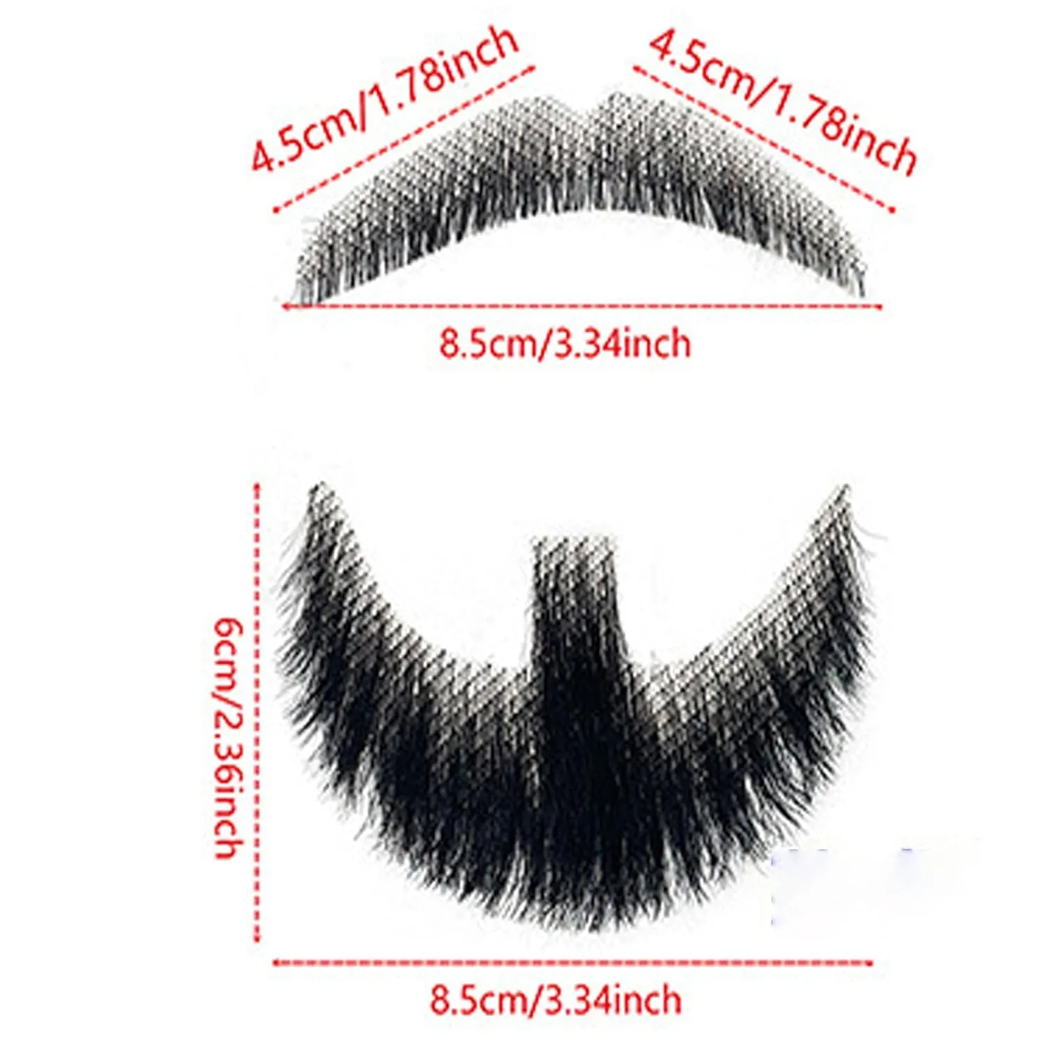 Fake Beard Human Hair Realistic Mustache colorvay Human Hair Full Hand Tied Facial Hair Fake Goatee Costume Beard Lace Beard for Funny Cosplay Costume (Brown)