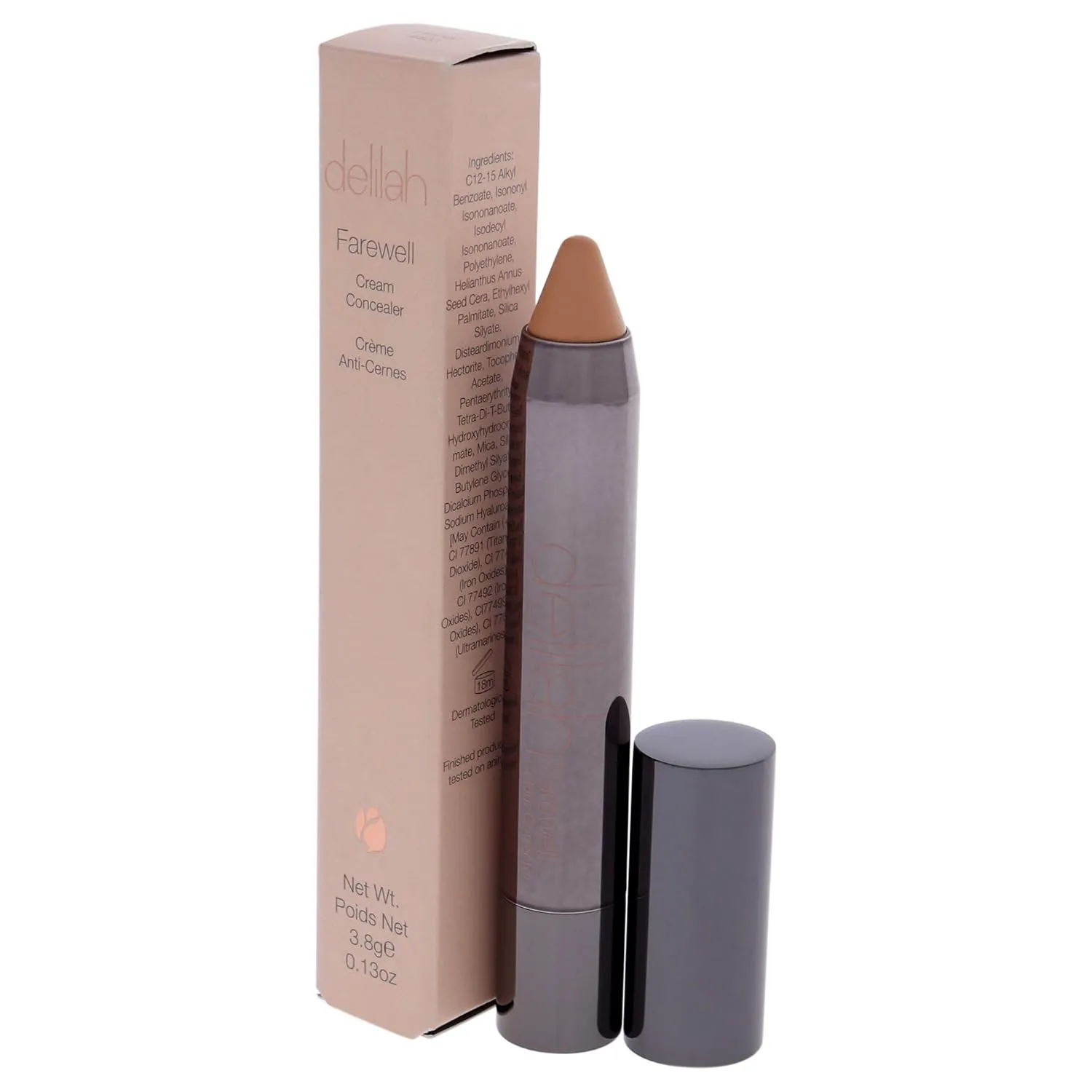 Farewell Cream Concealer, Honey, Full Coverage, Hyaluronic Filling, Moisturizing, Creamy, Smoother, Softer, Color Correcting, Face Makeup, Cruelty Free, 0.13 Oz