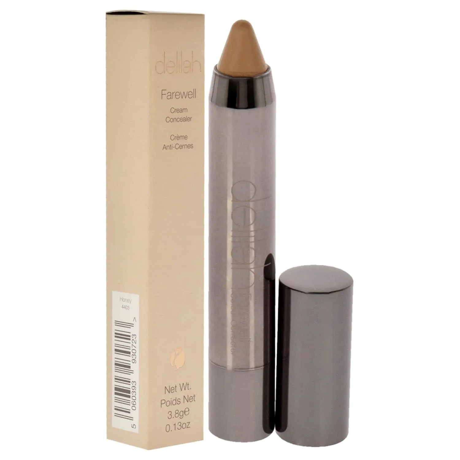 Farewell Cream Concealer, Honey, Full Coverage, Hyaluronic Filling, Moisturizing, Creamy, Smoother, Softer, Color Correcting, Face Makeup, Cruelty Free, 0.13 Oz