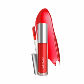 FARMASi Tinted Lip Plumper, Plumping Lip Gloss, Promoting Natural Circulation for Fuller, Younger Looking Lips, Hydrating, High-Shine, Volumizes, 0.2 fl.oz (01 Fiery, 0.2)