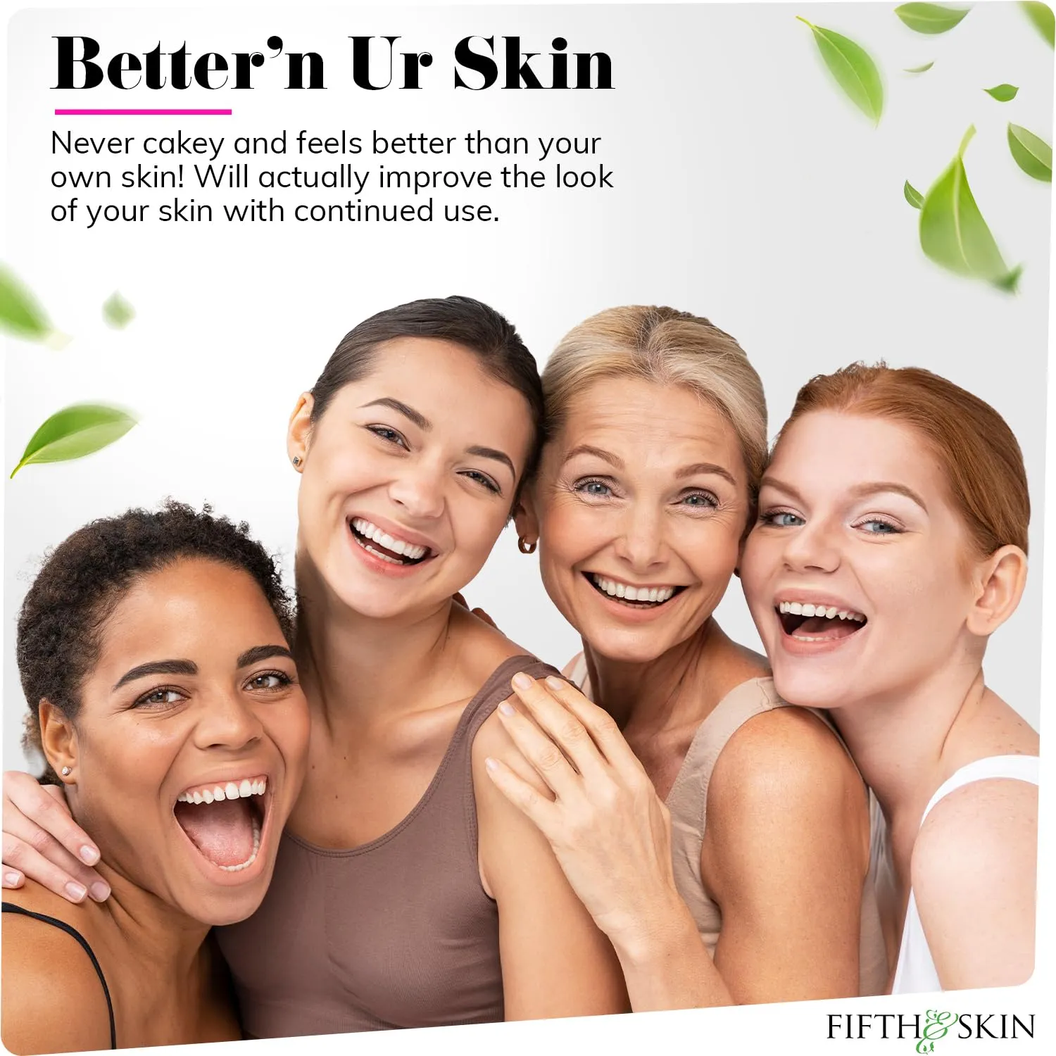 Fifth & Skin: Better’n Ur Skin Liquid Foundation (ROSE BEIGE) - Natural, Organic, Vegan, Cruelty-Free - Gluten-Free Beauty with Buildable Coverage and Palm-Free Luxury - 1 oz
