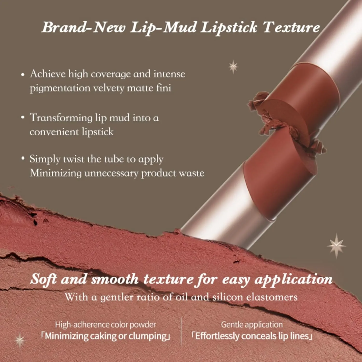 Flower Knows Little Angel Matte Lipstick,Super Soft & Ultra Silky Lip Mud Stick,Long Lasting & Moisturizing Vegan Lip Makeup for Girls&Women,Velvety Brown Finish(C07 Golden Wheat)