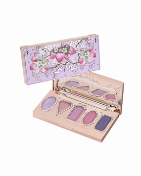 Flower Knows Violet Strawberry Rococo Eyeshadow Palette - 3 Matte 2 Shimmer Purple Shades,Long-lasting,Easy-to-apply & Highly Pigmented Eye Shadow(G01 Starmoon Strawberryl,0.37 Oz)