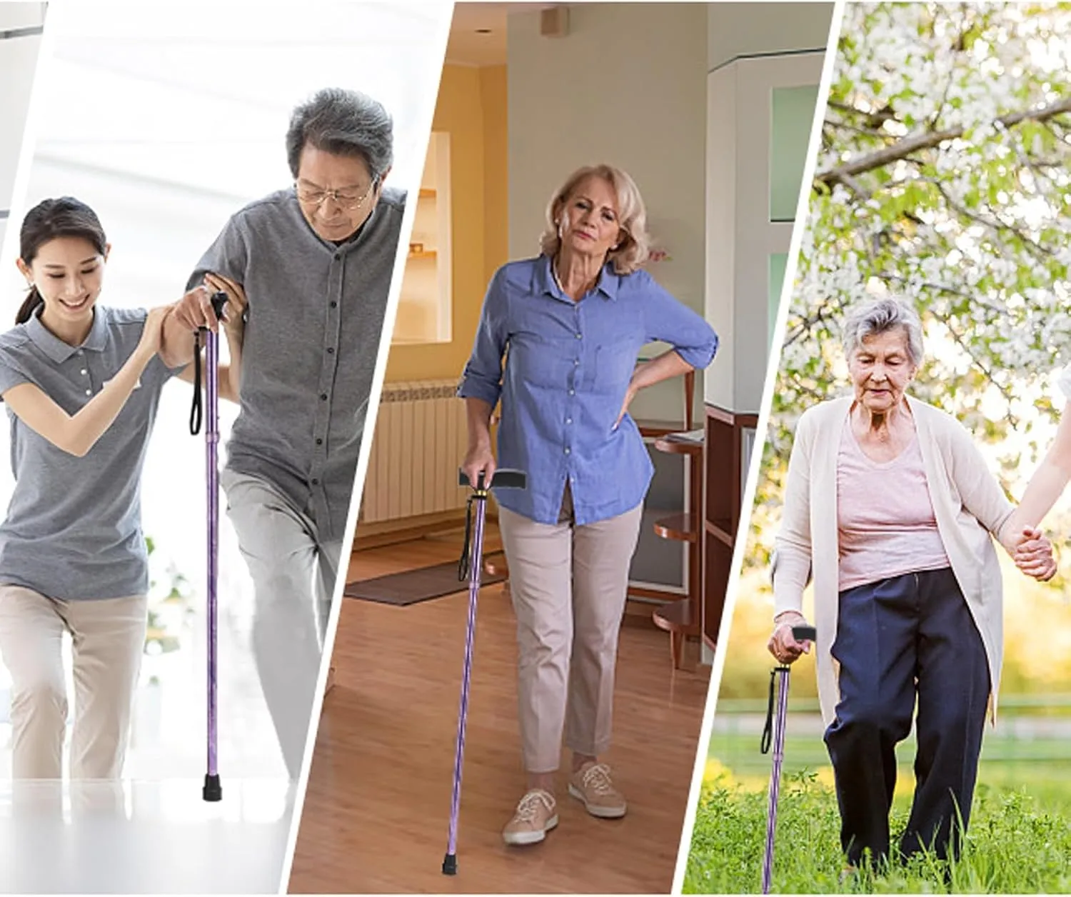 Folding Walking Cane Light, Folding Canes for Women Adjustable, Cane Folding Canes, Swalking Canes for Seniors Balance, Walking Cane, Works for Right Or Left Handed Men Or Women