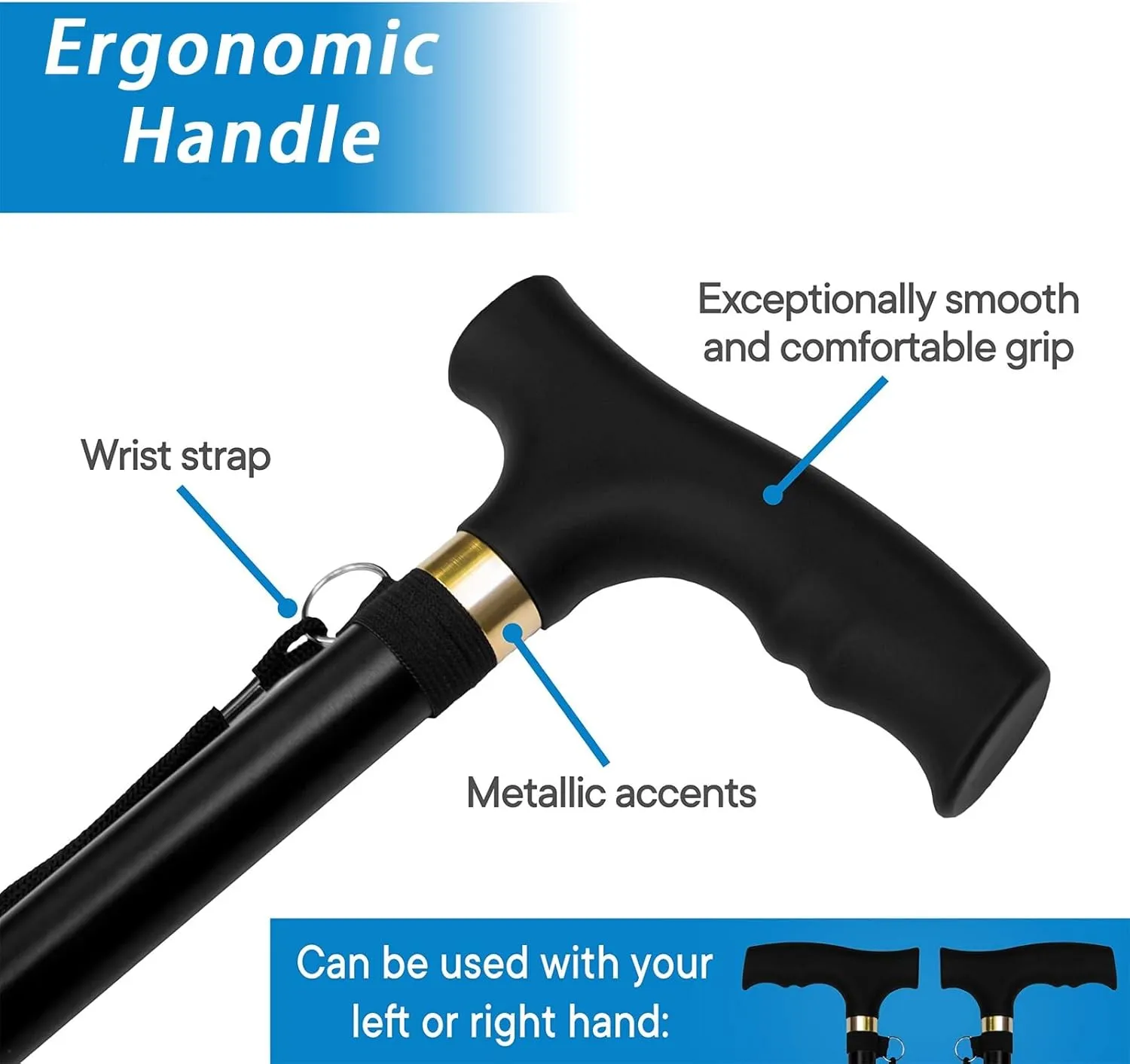 Folding Walking Cane Light, Folding Canes for Women Adjustable, Cane Folding Canes, Swalking Canes for Seniors Balance, Walking Cane, Works for Right Or Left Handed Men Or Women