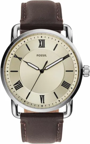Fossil Men's Copeland Quartz Stainless Steel and Leather Three-Hand Watch