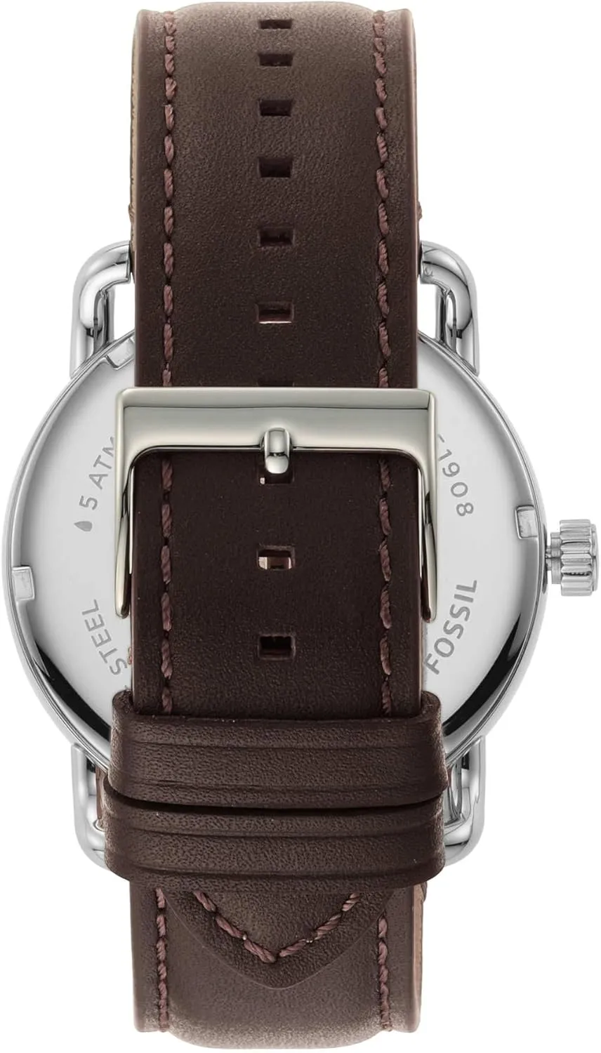 Fossil Men's Copeland Quartz Stainless Steel and Leather Three-Hand Watch