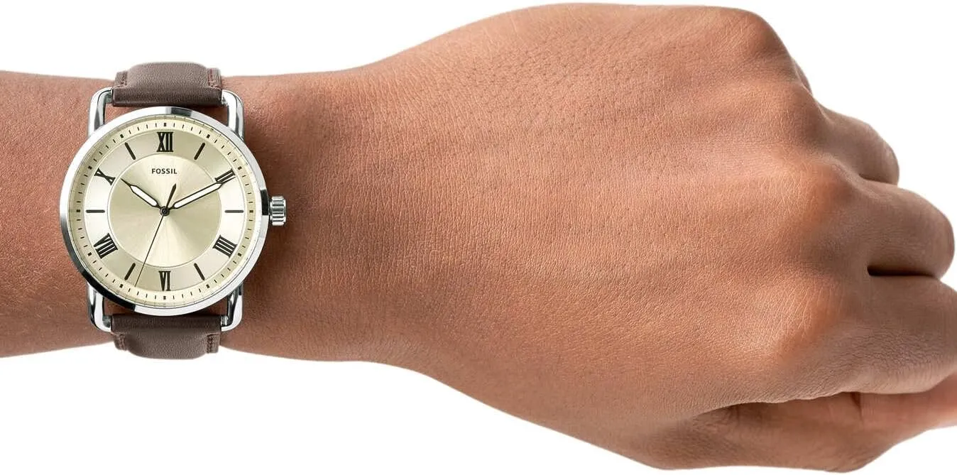 Fossil Men's Copeland Quartz Stainless Steel and Leather Three-Hand Watch