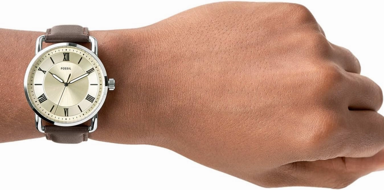 Fossil Men's Copeland Quartz Stainless Steel and Leather Three-Hand Watch