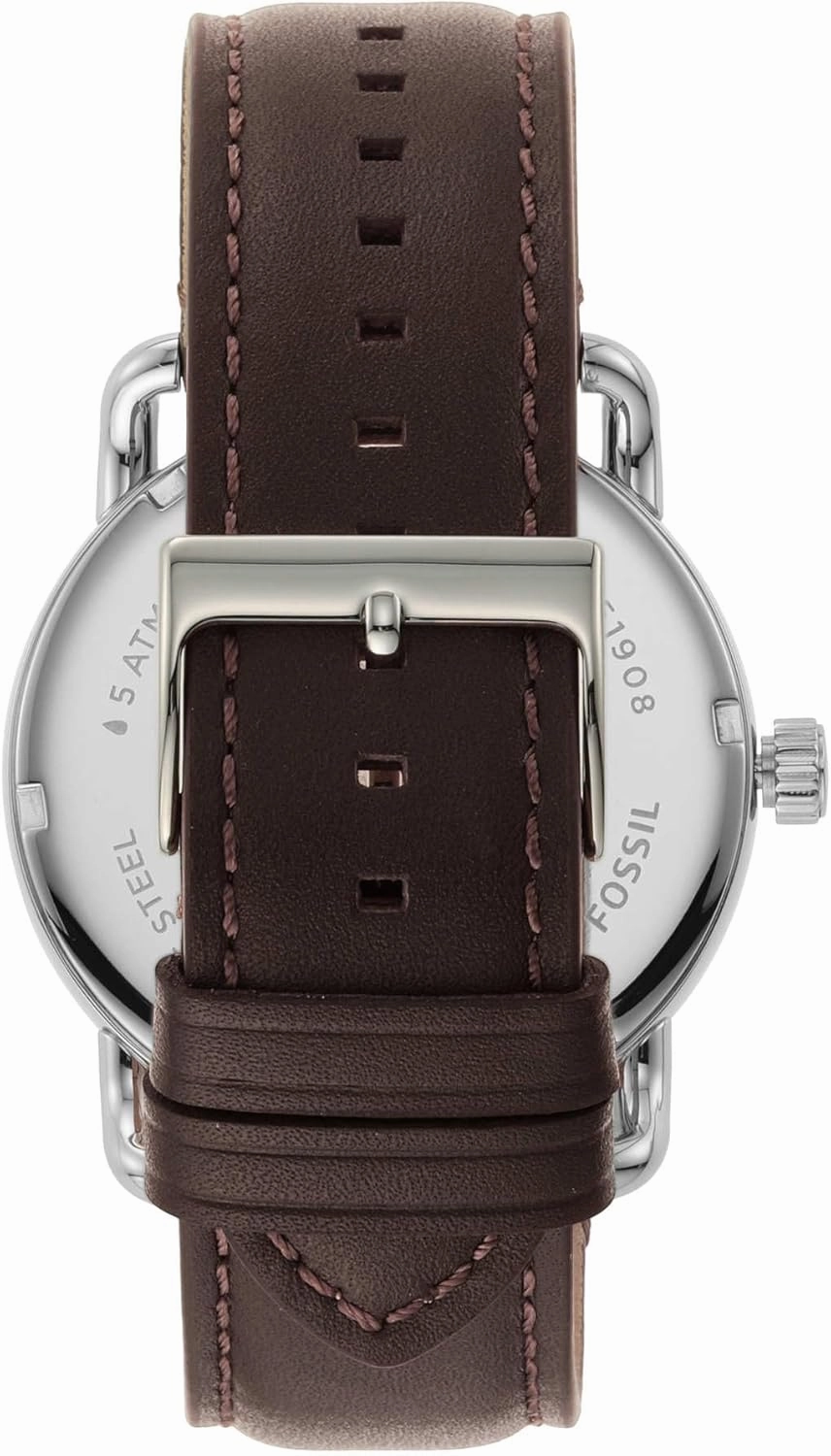 Fossil Men's Copeland Quartz Stainless Steel and Leather Three-Hand Watch