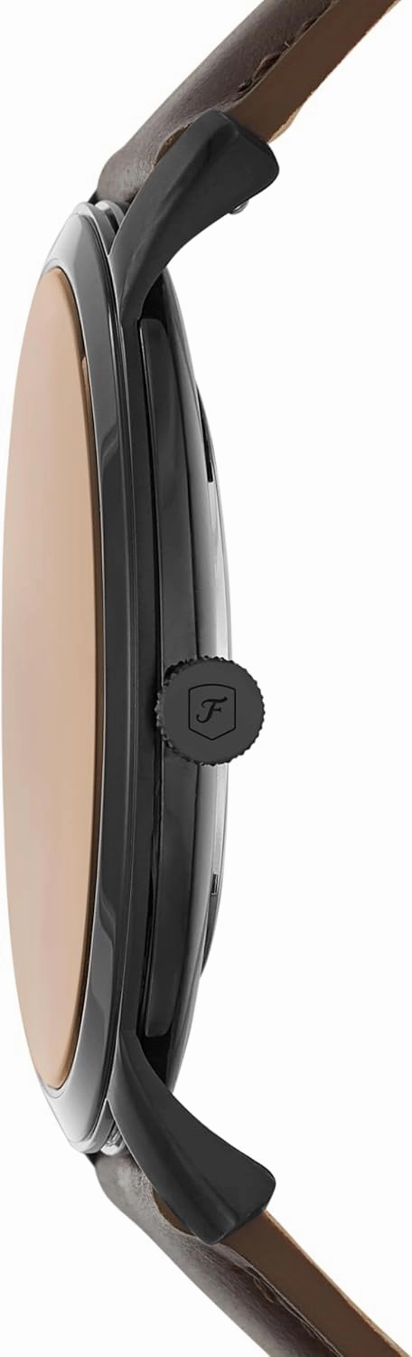 Fossil Men's Minimalist Quartz Stainless Steel and Leather Three-Hand Watch