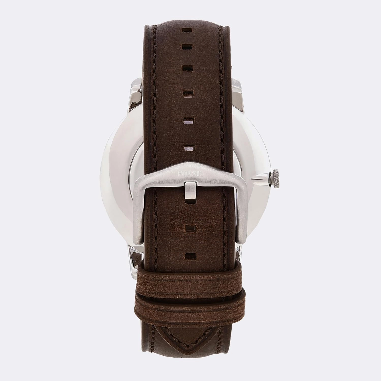 Fossil Men's Minimalist Quartz Stainless Steel and Leather Three-Hand Watch