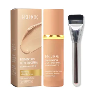 Foundation Makeup, 4 In 1 Eelhoe Foundation Makeup Discoloration, Flawless Makeup Hydrating Color Change Foundations Makeup With Brush Waterproof, Long-Lasting Moisturizing (1pcs)
