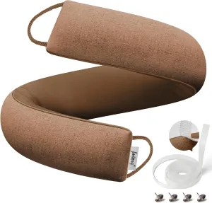 fowong Under Door Draft Stopper 36 Inch Noise Stopper Soundproofing Draft Guard for Bottom of Door, Brown
