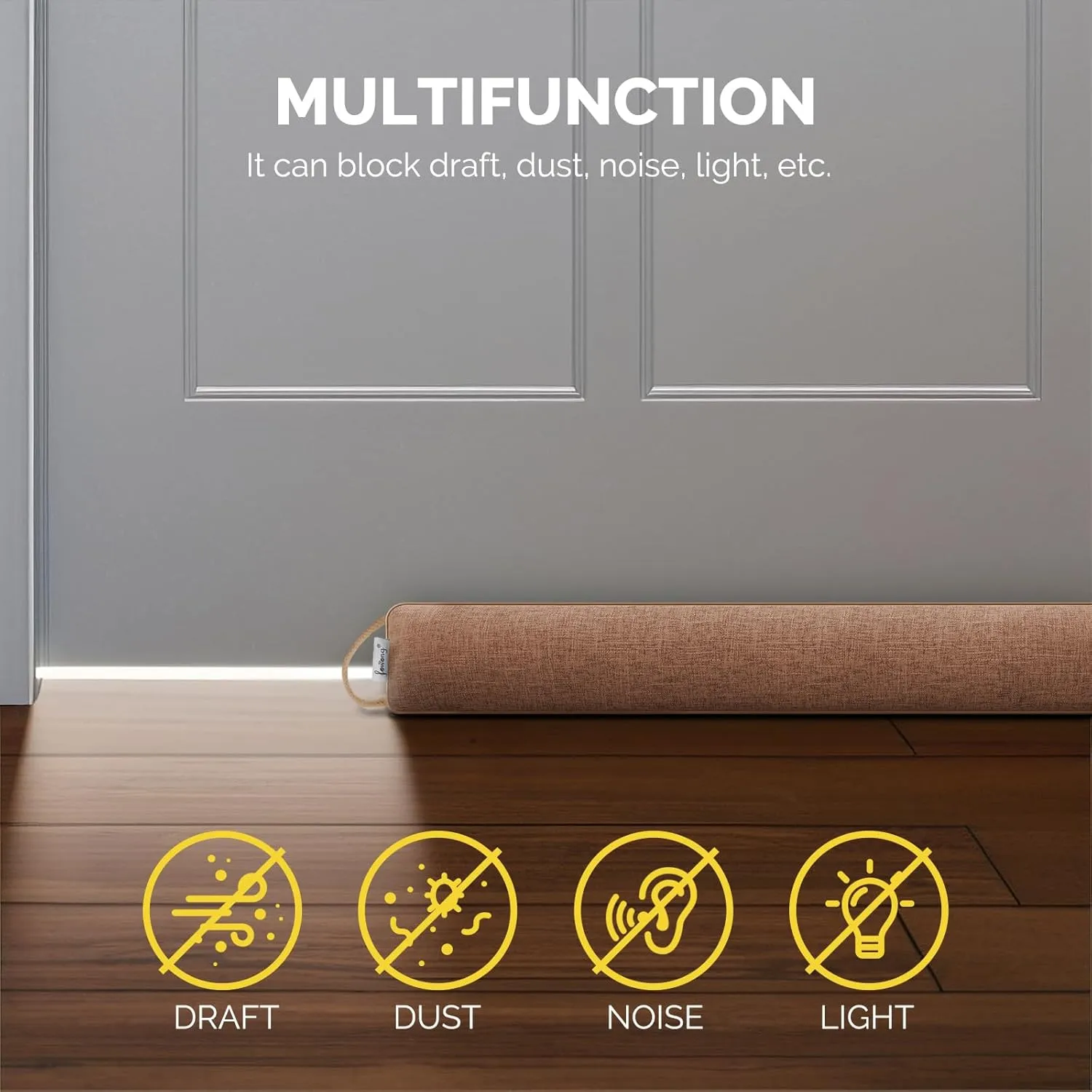 fowong Under Door Draft Stopper 36 Inch Noise Stopper Soundproofing Draft Guard for Bottom of Door, Brown