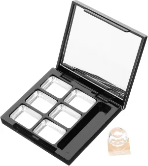FRCOLOR 1 Set DIY Makeup Palette Case with Mirror Color Empty Eyeshadow Holder for Travel Refillable Blusher and Concealer Dispenser Compact and Portable Cosmetic Organizer