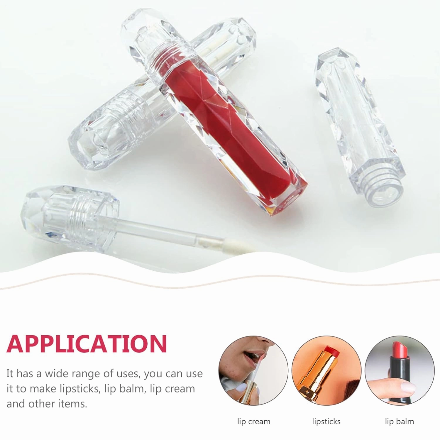 FRCOLOR 12 Pcs transparent lip gloss tube clear lip balm lip oil container containers lip balm storage tubes mini containers DIY Lip Gloss Bottle travel diamond lipstick abs
