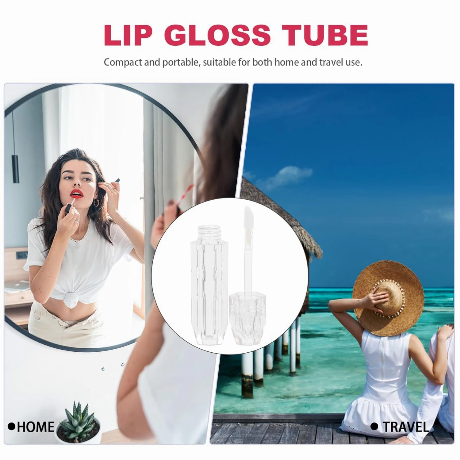 FRCOLOR 12 Pcs transparent lip gloss tube clear lip balm lip oil container containers lip balm storage tubes mini containers DIY Lip Gloss Bottle travel diamond lipstick abs