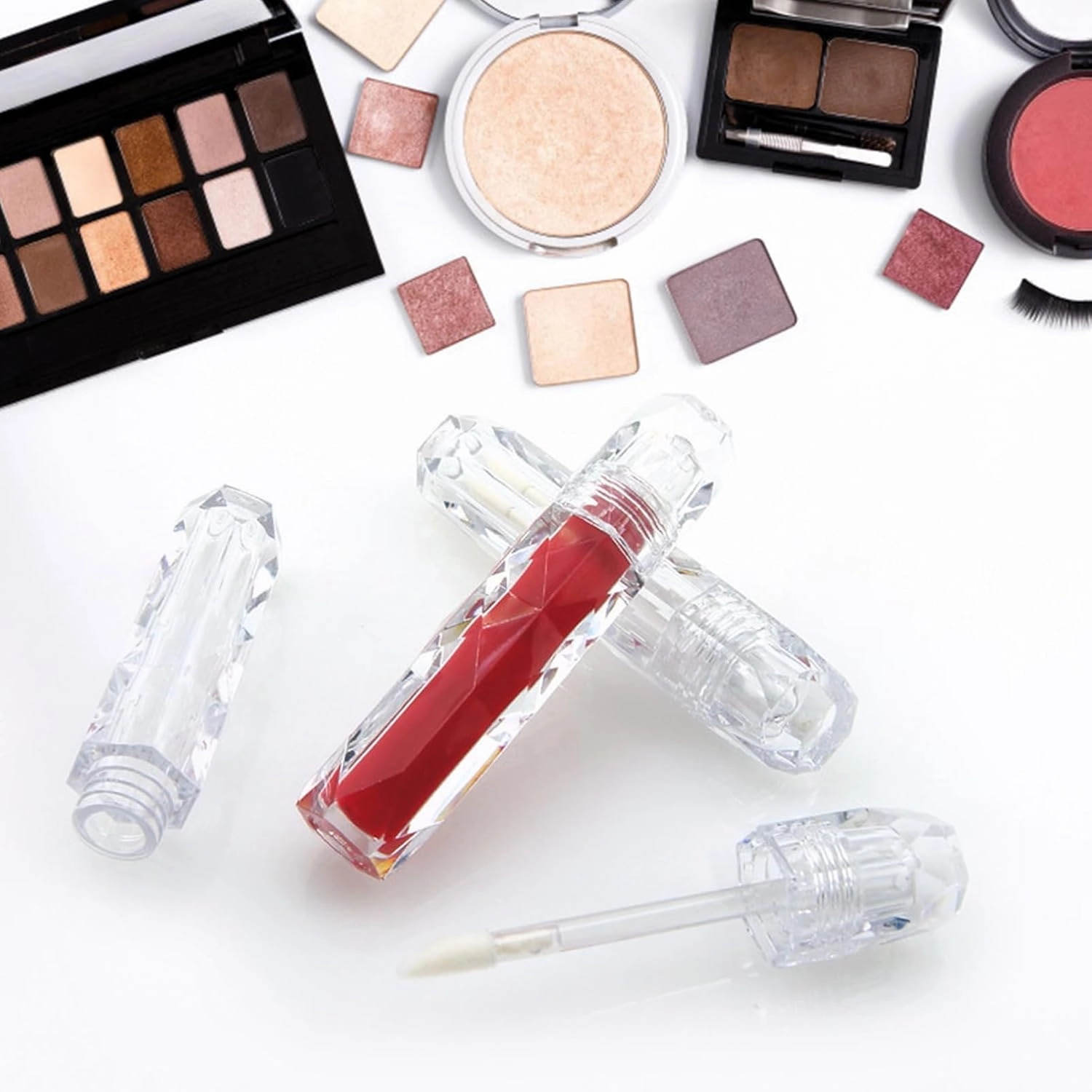 FRCOLOR 12 Pcs transparent lip gloss tube clear lip balm lip oil container containers lip balm storage tubes mini containers DIY Lip Gloss Bottle travel diamond lipstick abs