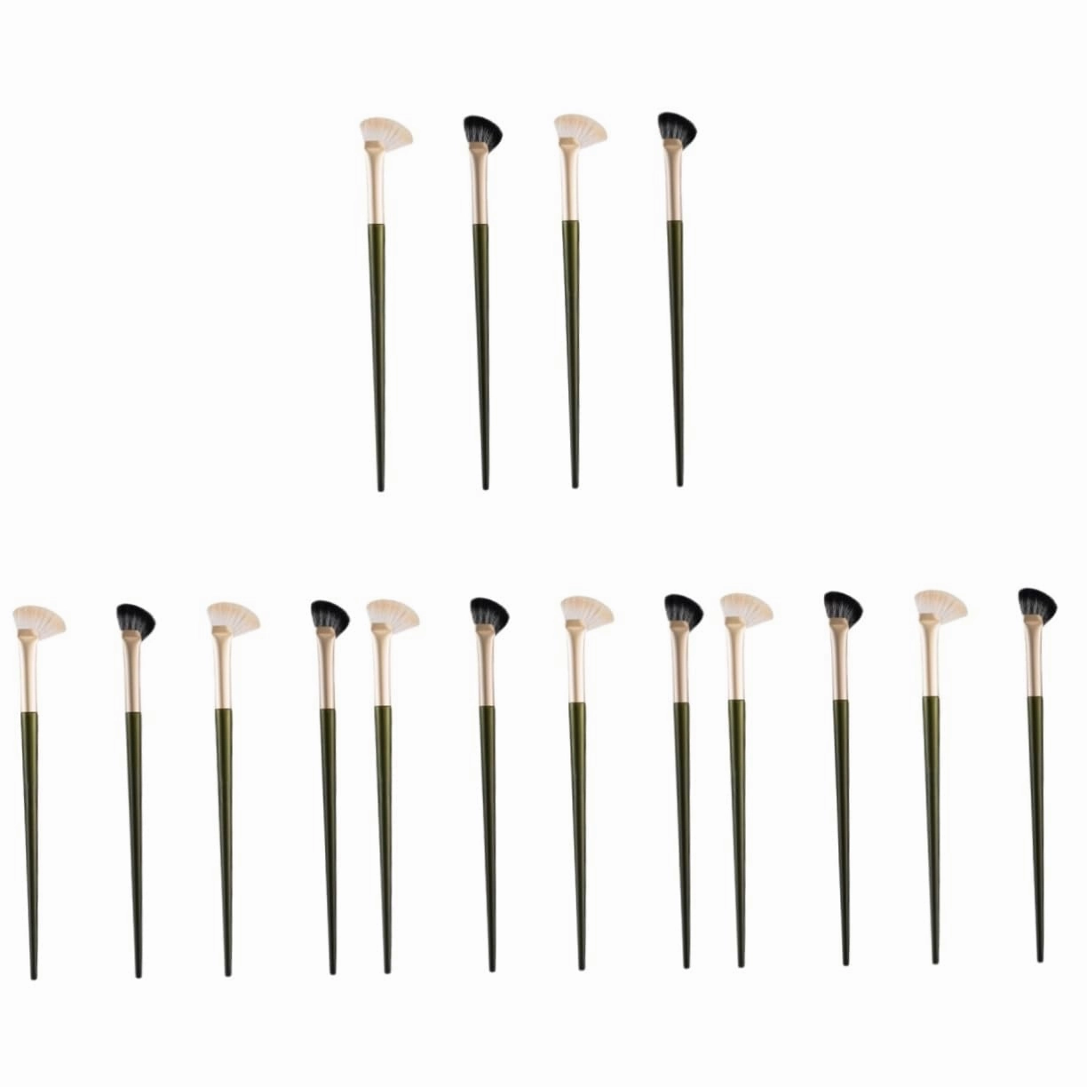 FRCOLOR 4sets Cosmetic Brush Set Angled Brush for Eye Nose and Blush Facial Spatula for Highlighter Eyebrow Professional Makeup Tools 4pcs*4