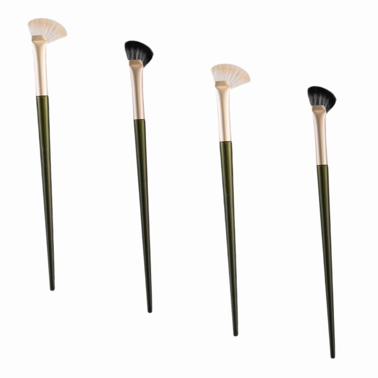 FRCOLOR 4sets Cosmetic Brush Set Angled Brush for Eye Nose and Blush Facial Spatula for Highlighter Eyebrow Professional Makeup Tools 4pcs*4
