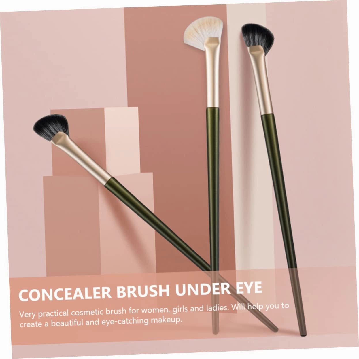 FRCOLOR 4sets Cosmetic Brush Set Angled Brush for Eye Nose and Blush Facial Spatula for Highlighter Eyebrow Professional Makeup Tools 4pcs*4